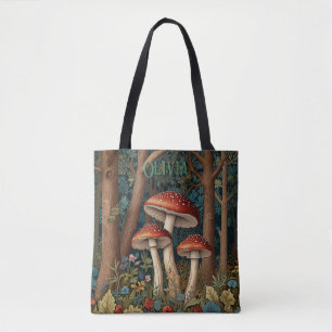 Tote Bag Forêt de champignons rétro élégante