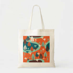 Tote Bag Forêt d'oies : Scène Vintage de la nature