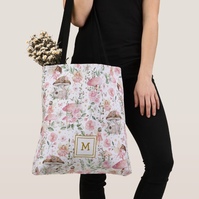Tote Bag Forêt magique Fairy Rose Jardin Floral (De près)