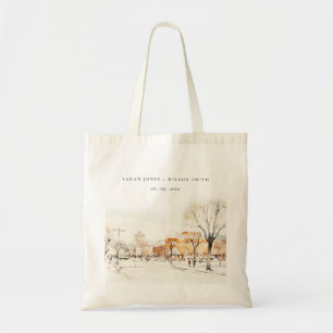 Tote Bag Forgo North Dakota City Scape Mariage d'aquarelle