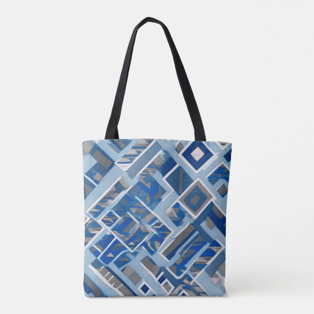 Tote Bag Formes bleues Boho (Dos)