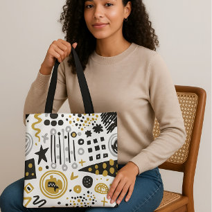 Tote Bag Formes d'art Abstrait modernes et colorées