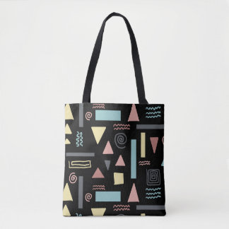 Tote Bag Formes géométriques noir motif