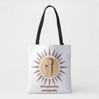 Tote Bag Fort, Serein, Inarrêtable – Yoga Pose de l'Éclatem