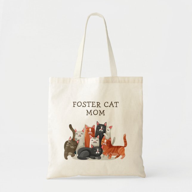 Tote Bag Foster Chat Maman Cute Kitties Personnalisé (Devant)