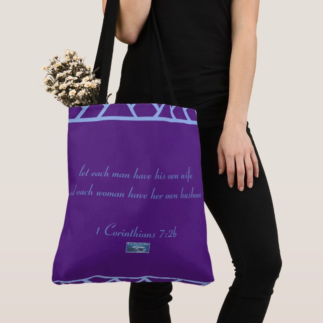Tote Bag Fourre-tout 6 grands RFPMD (Triangles Violets) ©️  (De près)