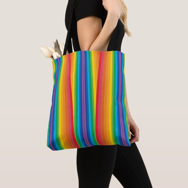 Tote Bag Fourre-tout à épaulettes rétro Rainbows (2 tailles (De près)