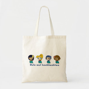 Tote Bag fourre-tout "Aloha Honeys" en naturel