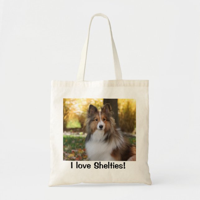Tote Bag Fourre-tout avec Sheltie Photo (Devant)