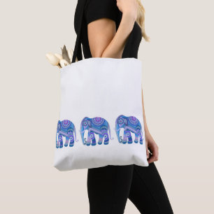 Tote Bag FOURRE-TOUT avec un éléphant bleu