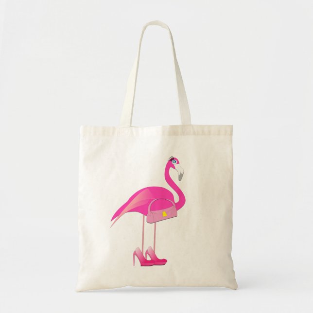 Tote Bag Fourre-tout budget Flamant rose rose (Devant)