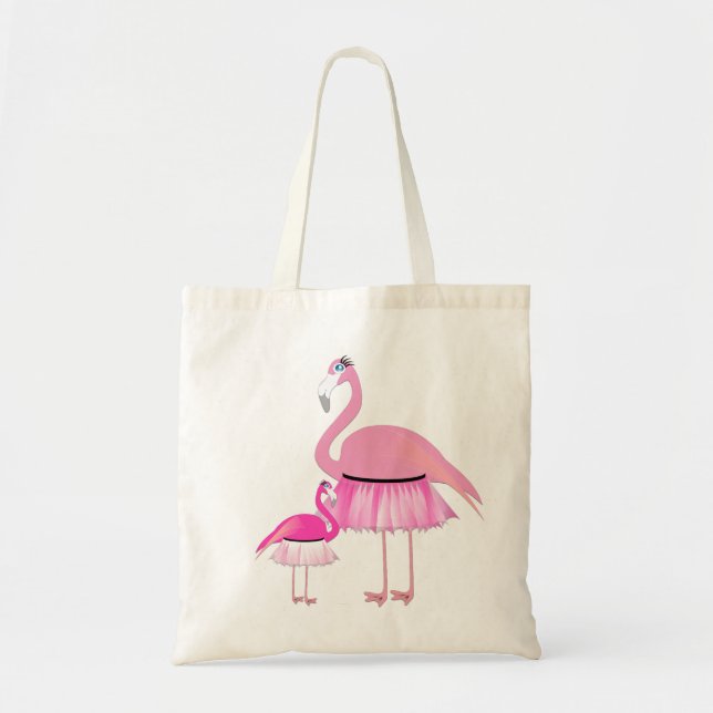 Tote Bag Fourre-tout budget Flamant rose rose (Devant)