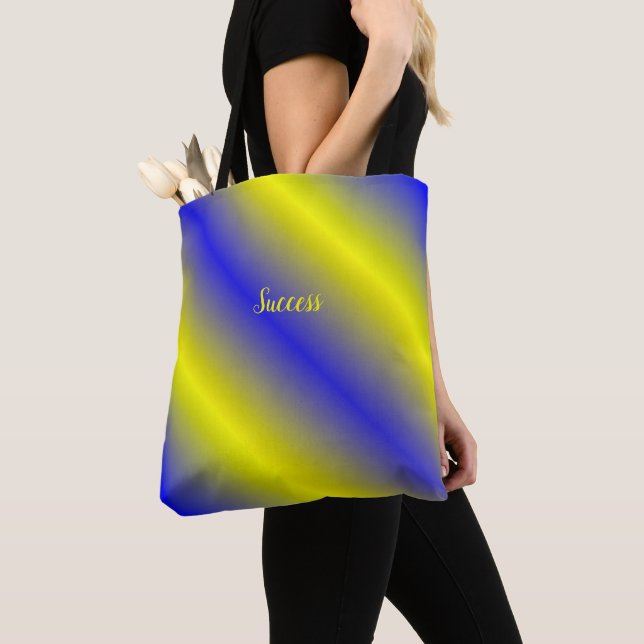 Tote Bag Fourre-tout Classique Avec Bleu, Jaune Et Or (De près)