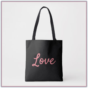 Tote Bag Fourre-tout d'amour rose et noir