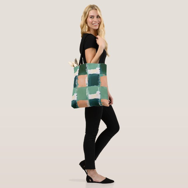 Tote Bag Fourre-tout de bloc de couleur Abstrait (Sur le modèle)