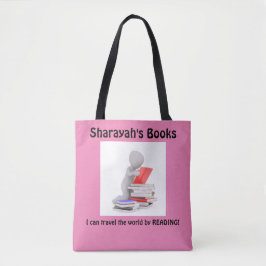Tote Bag Fourre-tout de livre avec nom personnalisé