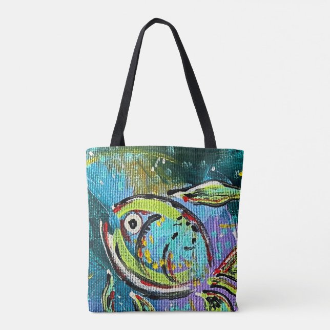 Tote Bag Fourre-tout de poisson Abstrait (Dos)