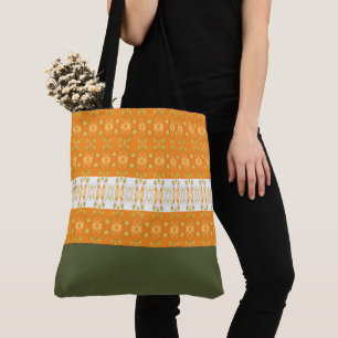 Tote Bag Fourre-tout de shopping élégant en vert et orange