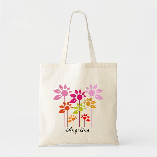 Tote Bag Fourre-tout florale pour la fille aux fleurs (Devant)