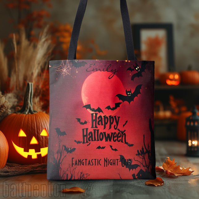 Tote Bag Fourre-tout Halloween personnalisée avec chauves-s (Créateur téléchargé)