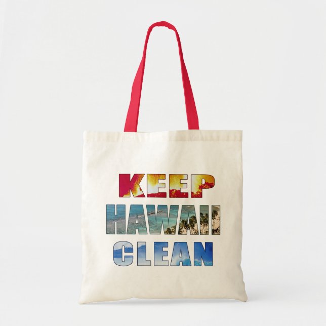 Tote Bag fourre-tout hawaïenne "Keep Hawaii Clean" (Devant)