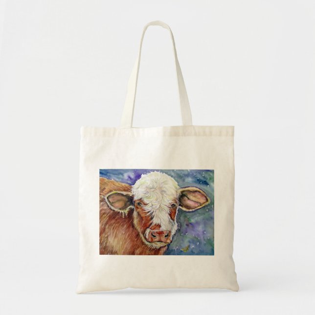 Tote Bag fourre-tout il avec un petit style de vache (Devant)