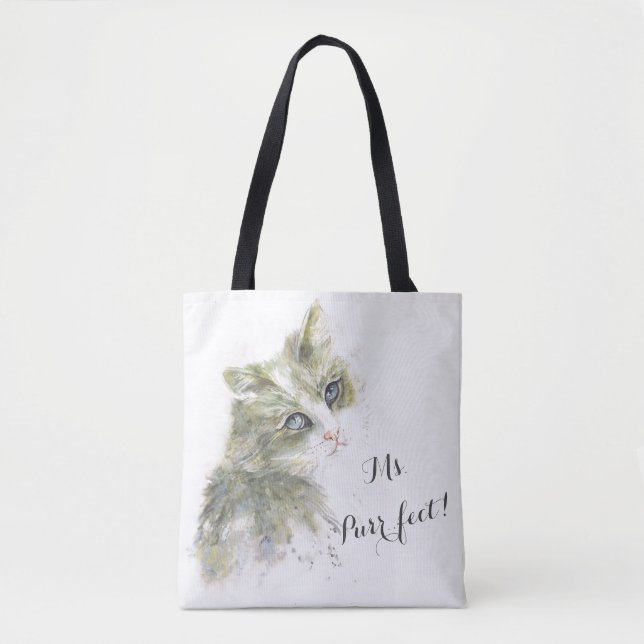 Tote Bag Fourre-tout - Mme Purr..fect! (Devant)