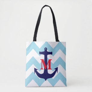 Tote Bag Fourre-tout nautique décoré d'un monogramme