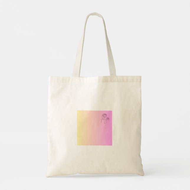 Tote Bag Fourre-tout nuptiale - rose et jaune (Dos)