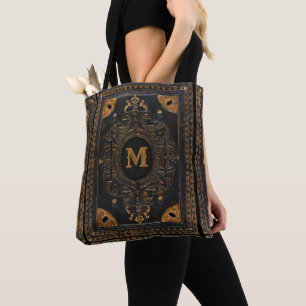 Tote Bag Fourre-tout ornementale antique avec votre Monogra