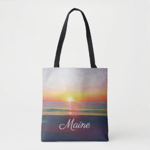 Tote Bag Fourre-tout personnalisable Beach Sunrise Maine