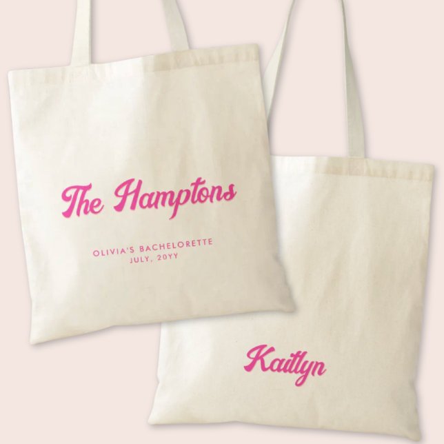 Tote Bag Fourre-tout personnalisée de la soirée de bachelor (The Hamptons Bachelorette Party Tote Bag)
