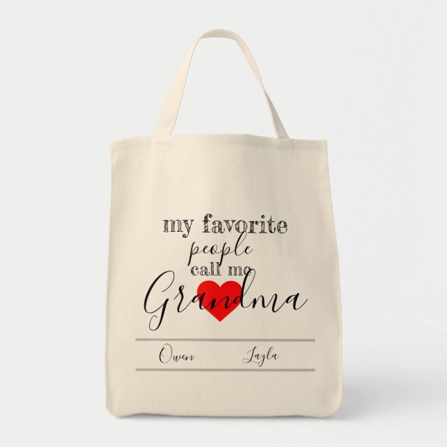 Tote Bag Fourre-tout préféré de la grand-maman (Devant)