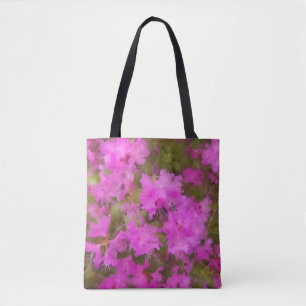 Tote Bag Fourre-tout - Rhododendrons d'aquarelle violet