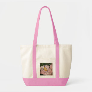 Tote Bag Fourre-tout rose avec papillon