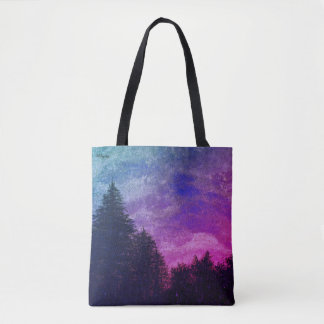 Tote Bag Fourre-tout - Rose "Golden Sunset Pines" par All J
