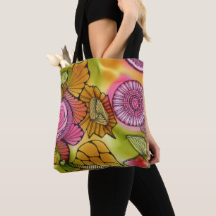 Tote Bag Fourre-tout tourbillonnant rose