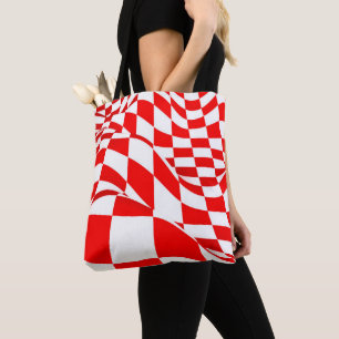 Tote Bag Fourre-tout tout-en-un - Drapeau À damiers rouge