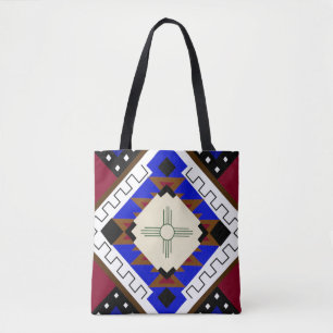 Tote Bag Fourre-tout tribale, Bonheur, Zia amérindienne