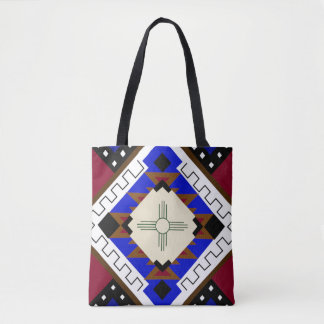Tote Bag Fourre-tout tribale, Bonheur, Zia amérindienne