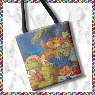 Tote Bag FOURRE-TOUT - Vie morte : Mélons, Raisins, Pêche, 