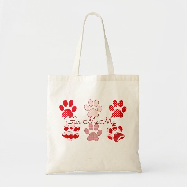 Tote Bag Fourrure Rouge Et Rose MaMa Fourre-tout - Cadeau P (Devant)
