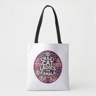 Tote Bag Fous les dames de chat pour Kamala !