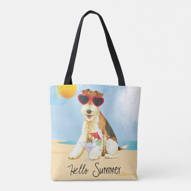 Tote Bag Fox Terrier de fil d'été (Dos)