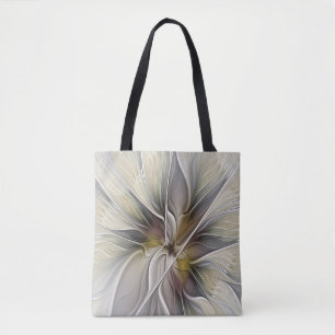 Tote Bag Fractal floral, fleur de fantaisie aux couleurs de