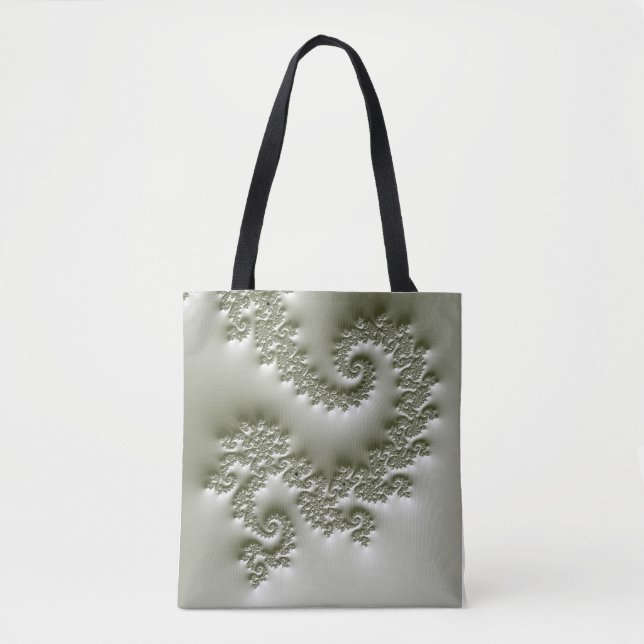 Tote Bag Fractale vert pâle (Devant)