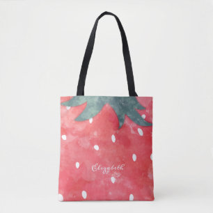 Tote Bag Fraise d'aquarelle mignonne