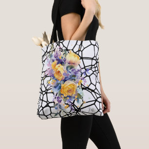 Tote Bag Français Inspiration Chic Jaune Rose artistique