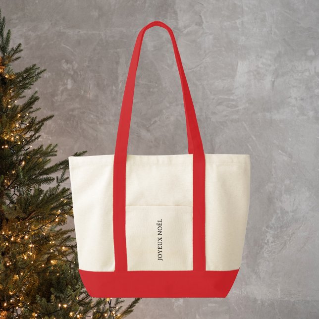 Tote Bag Français traditionnel Joyeux Noël Trier rouge Noël (Créateur téléchargé)