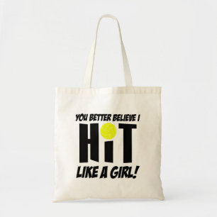 Tote Bag frappé comme une fille volley-ball